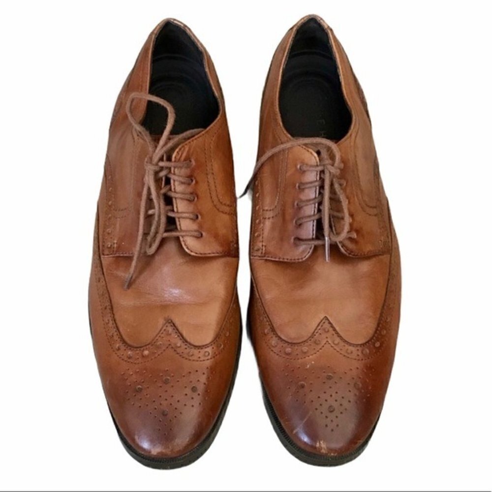 Cole Haan Tan Jefferson Grand Wingtip Oxford Shoes